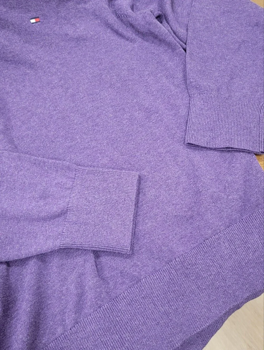 Tommy Hilfiger Sweater Pima Cotton Purple Size Large